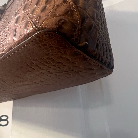 Etienne Aigner Croc embossed brown leather satchel - Picture 7 of 16